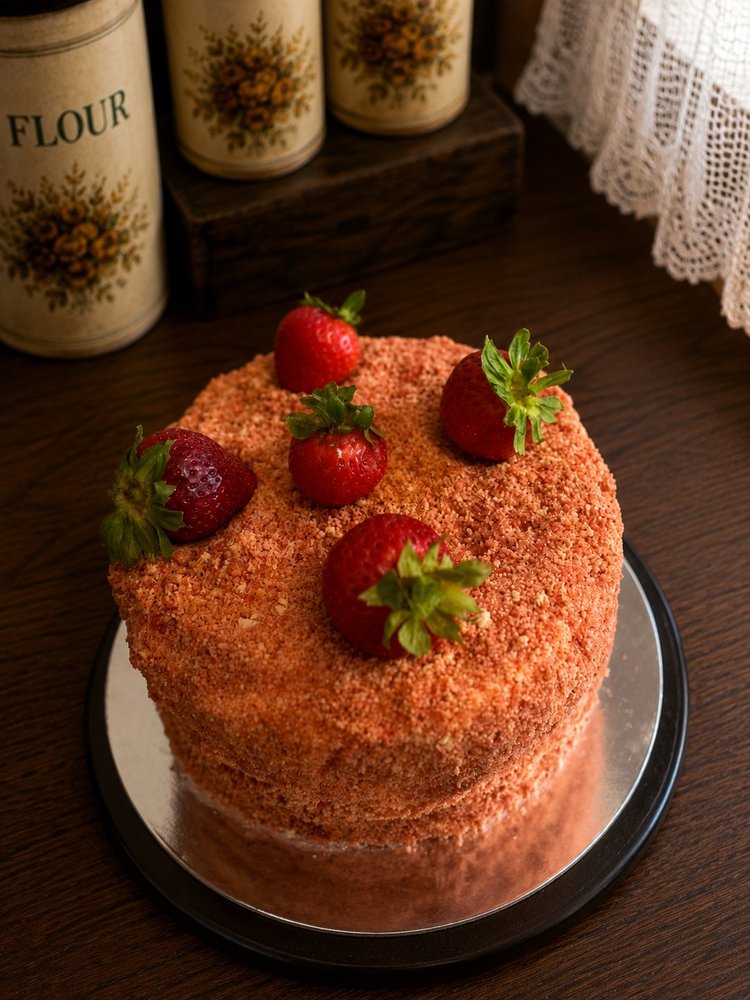Strawberry Crunch Cake